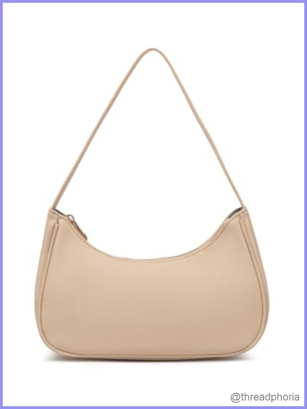 Vegan Leather Hobo Sling Tote Handbag Women Zipper Closure Shoulder Bag Retro